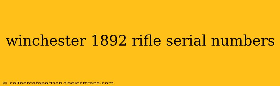 winchester 1892 rifle serial numbers