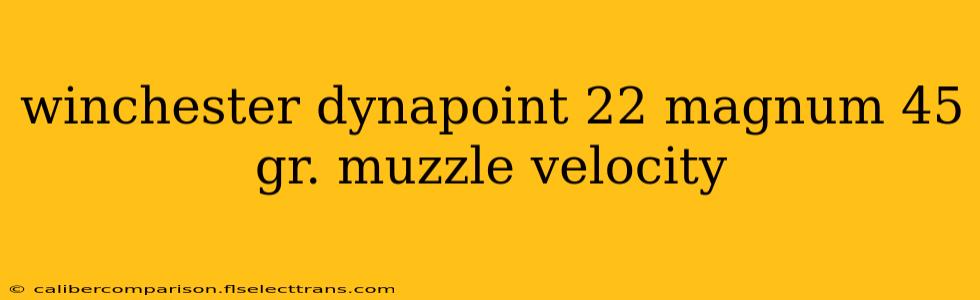 winchester dynapoint 22 magnum 45 gr. muzzle velocity